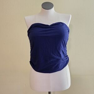 A New Day Women's Slim Fit Ruched Tube Top Navy NWT Size XL